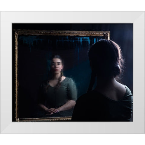 Mirror White Modern Wood Framed Art Print by Marjanmashhadi