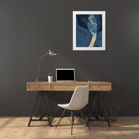 Section Of A Stream White Modern Wood Framed Art Print by Dou, Shenshen