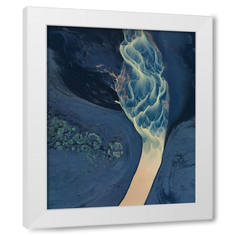 Section Of A Stream White Modern Wood Framed Art Print by Dou, Shenshen