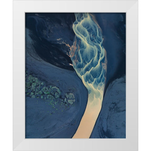 Section Of A Stream White Modern Wood Framed Art Print by Dou, Shenshen