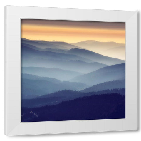 Gradients White Modern Wood Framed Art Print by Ian Nedelcu, Mihai