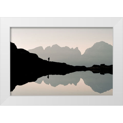 Reflection White Modern Wood Framed Art Print by Zadra, Francesco
