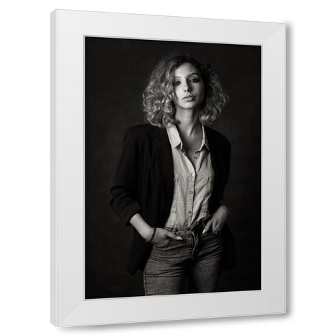 Nadin White Modern Wood Framed Art Print by Rise, Zachar