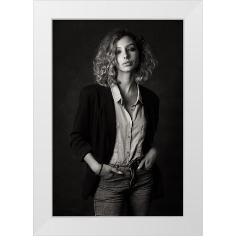 Nadin White Modern Wood Framed Art Print by Rise, Zachar