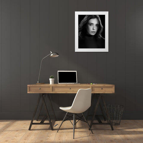 Sultry White Modern Wood Framed Art Print by E Ong, S