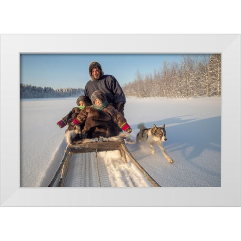 Family Trip White Modern Wood Framed Art Print by Rebro, Marcel