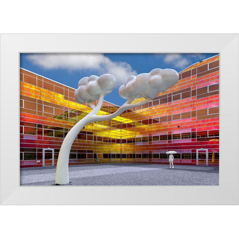 Clouds In- And Outside White Modern Wood Framed Art Print by Luycx, Theo