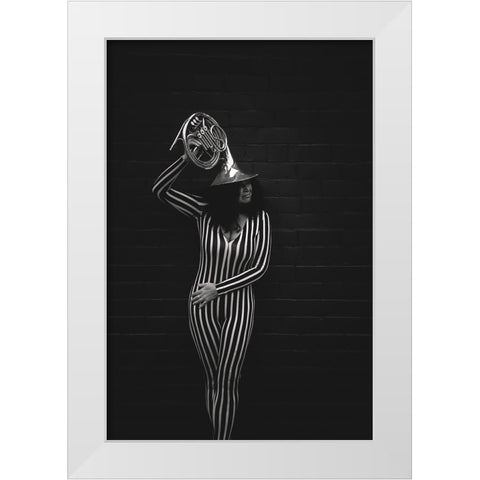 Music White Modern Wood Framed Art Print by Zvagina, Dzintra