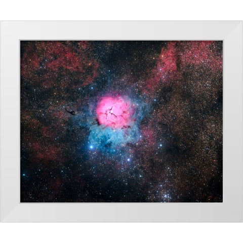 Trifid Nebula White Modern Wood Framed Art Print by Chander, Vikas