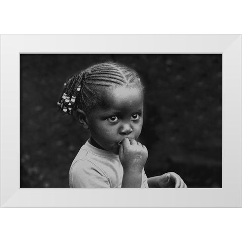 Expecting White Modern Wood Framed Art Print by D. Tang, Lisa