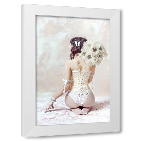 Theres a girl out there with love in her eyes and flowers in her hair White Modern Wood Framed Art Print by Bolgov (Axe), Ruslan
