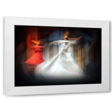 LetS Dance White Modern Wood Framed Art Print by Shawki, Mohamed