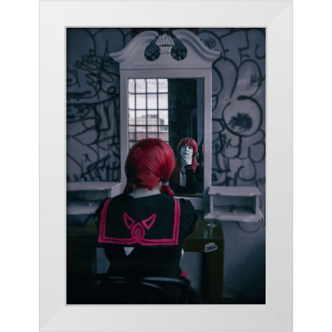 Thinking White Modern Wood Framed Art Print by Liu, Yanny