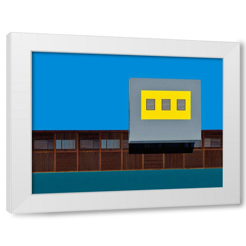 Facade White Modern Wood Framed Art Print by Orbach, Arnon