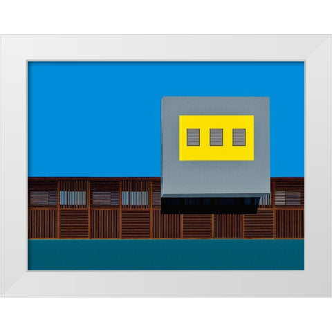 Facade White Modern Wood Framed Art Print by Orbach, Arnon