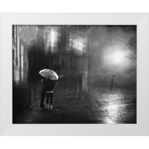 Farewell White Modern Wood Framed Art Print by Lammakmak