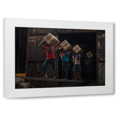 A Daily Life Story White Modern Wood Framed Art Print by Ghosh, Tathagata