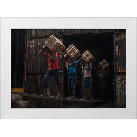 A Daily Life Story White Modern Wood Framed Art Print by Ghosh, Tathagata