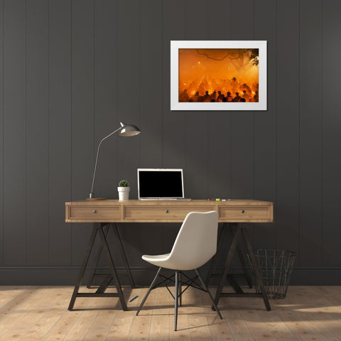 The Smoke In Rakher Upobash. White Modern Wood Framed Art Print by Arifuzzaman, Md.