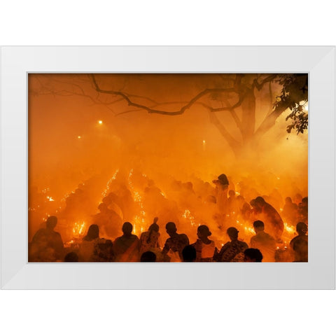 The Smoke In Rakher Upobash. White Modern Wood Framed Art Print by Arifuzzaman, Md.