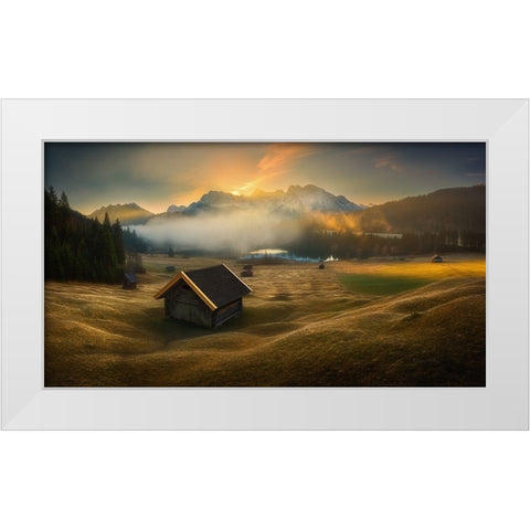 Bavarian morning... White Modern Wood Framed Art Print by Browko, Krzysztof