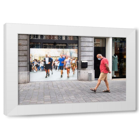 Corona Time White Modern Wood Framed Art Print by Jacobs, Rudi