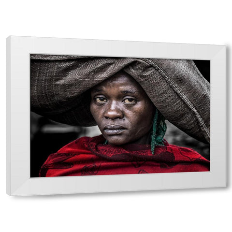 Ethiopian Woman Back Home. White Modern Wood Framed Art Print by Inazio Kuesta, Joxe