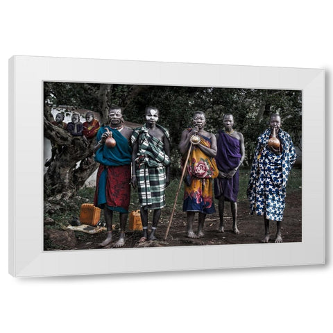 Surmi Tribe Women - Ethiopia White Modern Wood Framed Art Print by Inazio Kuesta, Joxe