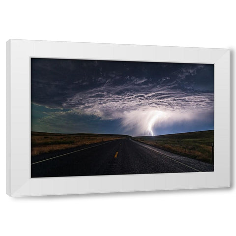 Lightning Dancing White Modern Wood Framed Art Print by Ren, Chuanxu