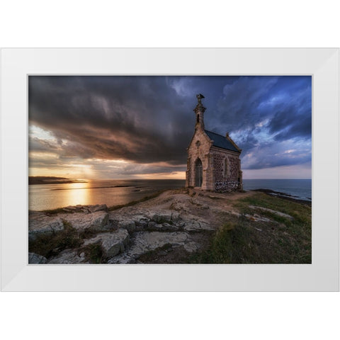 Ilot St-Michel White Modern Wood Framed Art Print by Patrick, Boterman