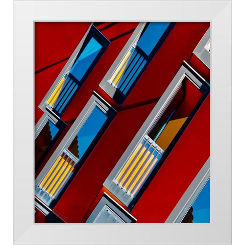 Facade - Burgos-Spain White Modern Wood Framed Art Print by Orbach, Arnon