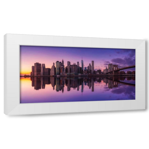 sunset reflections White Modern Wood Framed Art Print by Garcia, Helena