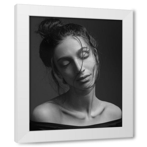 Lea White Modern Wood Framed Art Print by Shiki, Shizuo