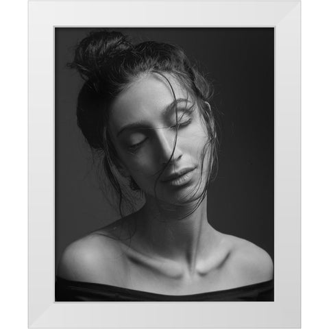 Lea White Modern Wood Framed Art Print by Shiki, Shizuo