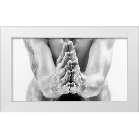 Pray White Modern Wood Framed Art Print by Allmaier, Michael