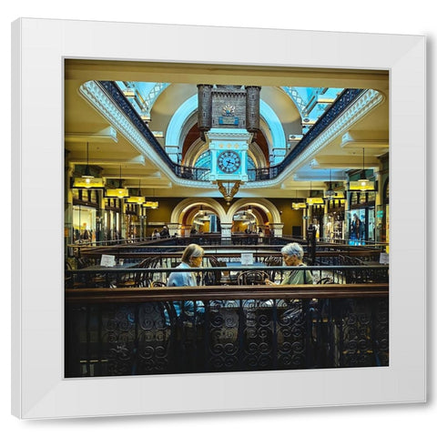 Head To Head White Modern Wood Framed Art Print by Alghasham, Kawthar