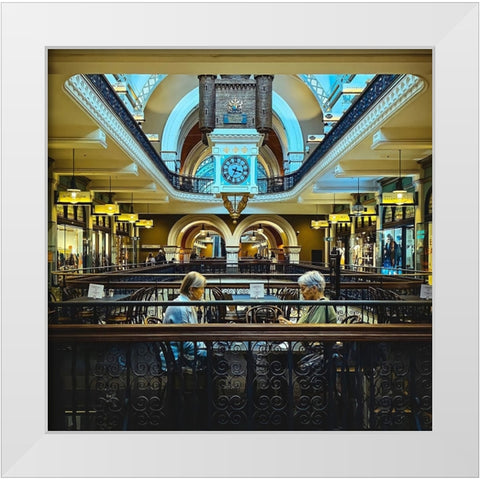 Head To Head White Modern Wood Framed Art Print by Alghasham, Kawthar