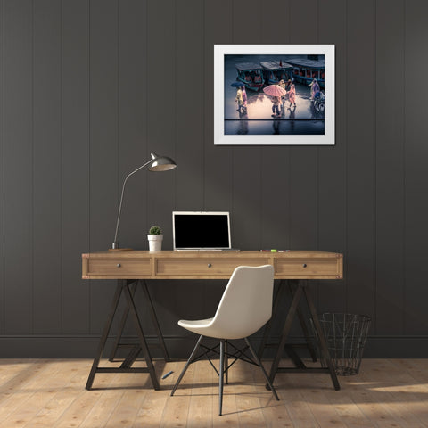 Raining... White Modern Wood Framed Art Print by Borges Alves, Luis