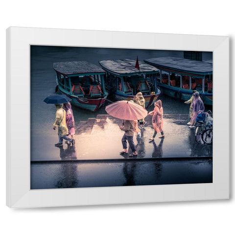 Raining... White Modern Wood Framed Art Print by Borges Alves, Luis