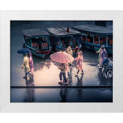 Raining... White Modern Wood Framed Art Print by Borges Alves, Luis