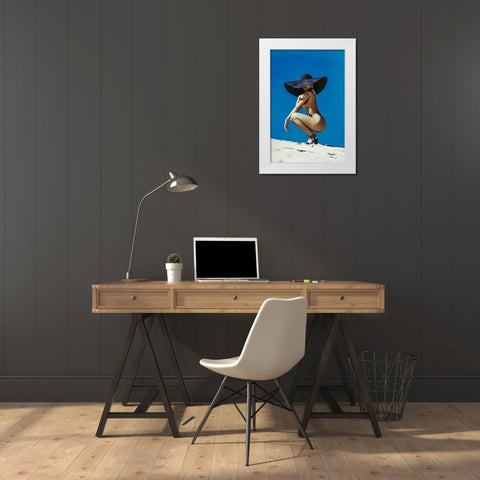 With a right hat, nothing else matters White Modern Wood Framed Art Print by Bolgov (Axe), Ruslan