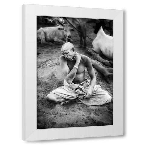 Mundari Ash Veneer White Modern Wood Framed Art Print by Cole, Trevor