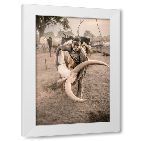 Mundari Bonding White Modern Wood Framed Art Print by Cole, Trevor