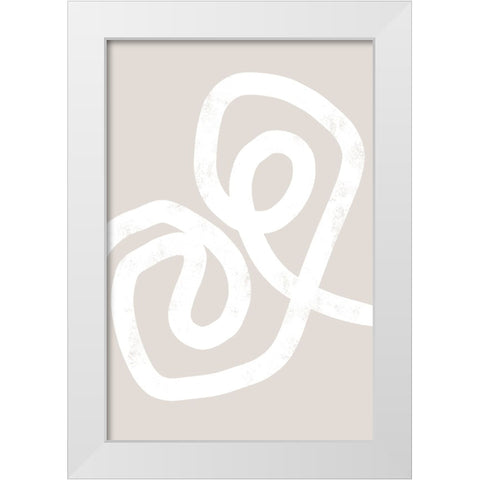 Abstract Position No 1 White Modern Wood Framed Art Print by Uplusmestudio