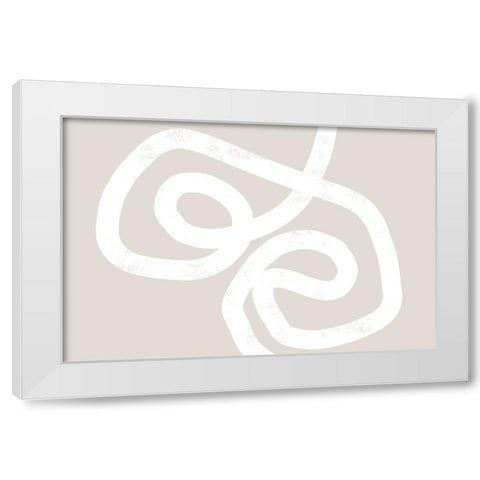 Abstract Position No 1 White Modern Wood Framed Art Print by Uplusmestudio