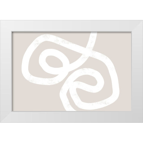 Abstract Position No 1 White Modern Wood Framed Art Print by Uplusmestudio