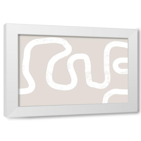 Abstract Position No 2 White Modern Wood Framed Art Print by Uplusmestudio