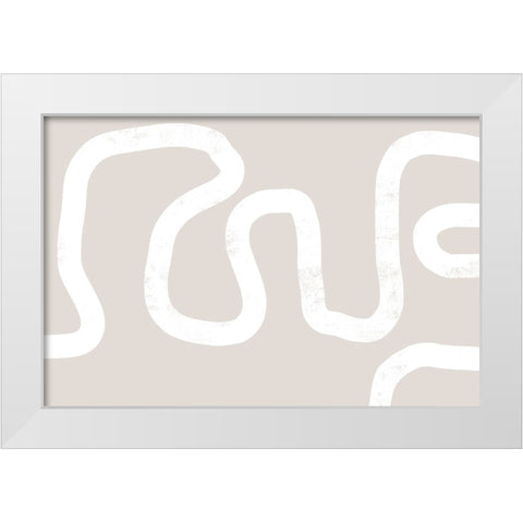 Abstract Position No 2 White Modern Wood Framed Art Print by Uplusmestudio