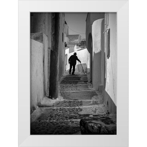 Heavy walking White Modern Wood Framed Art Print by Uhrin, Milan