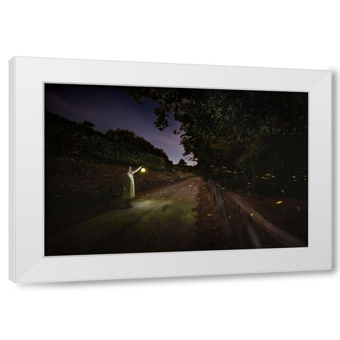 Never Stop Following Your Dreams White Modern Wood Framed Art Print by Doretti, Pamela